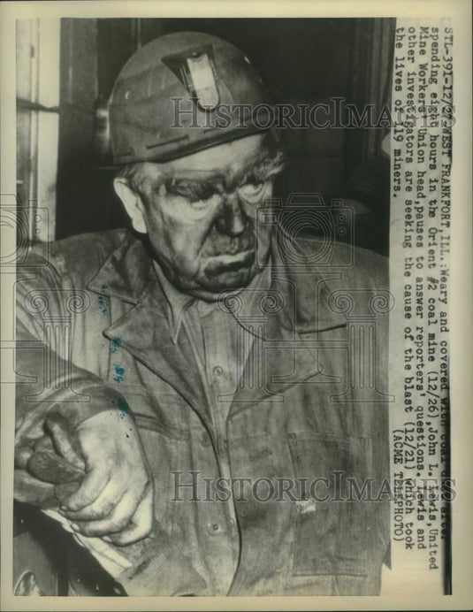 1952 Press Photo United Mine Workers Chief John L. Lewis after 8 Hours in Mine