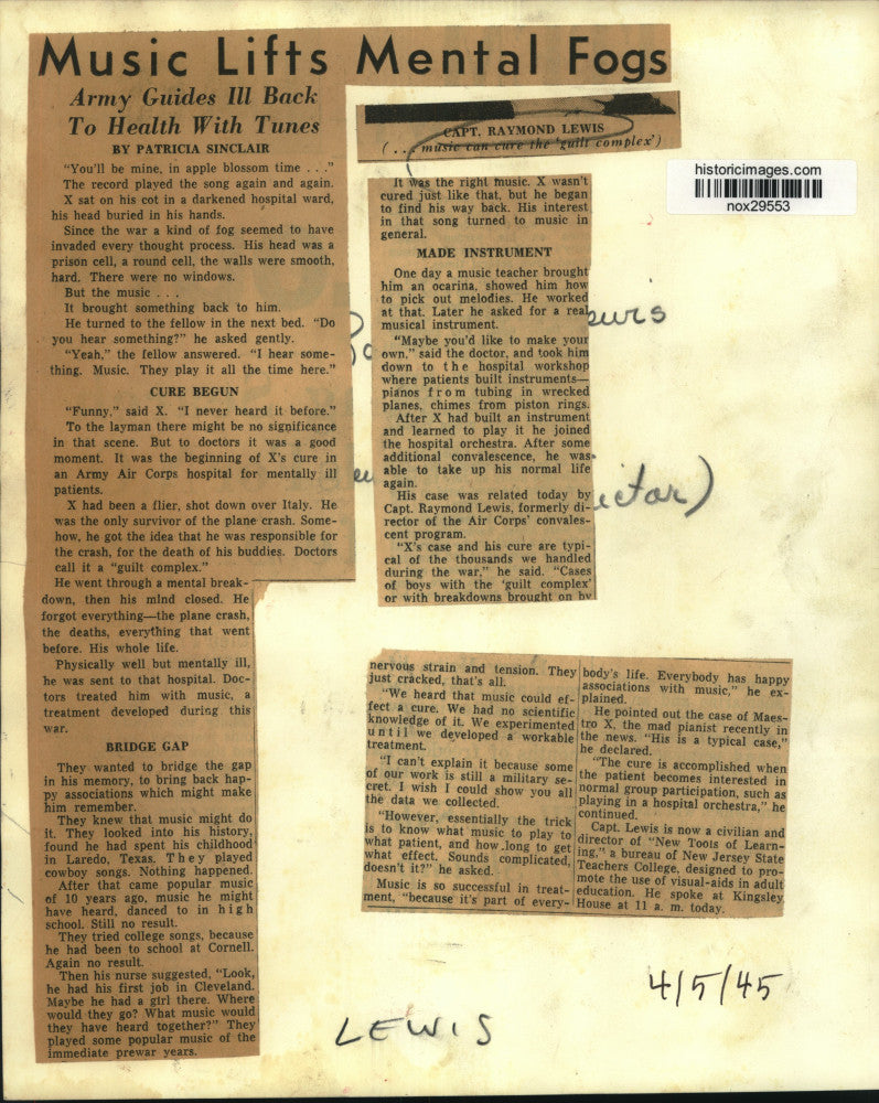 1945 Press Photo Director of "New Toots of Learning" Captain Raymond Lewis