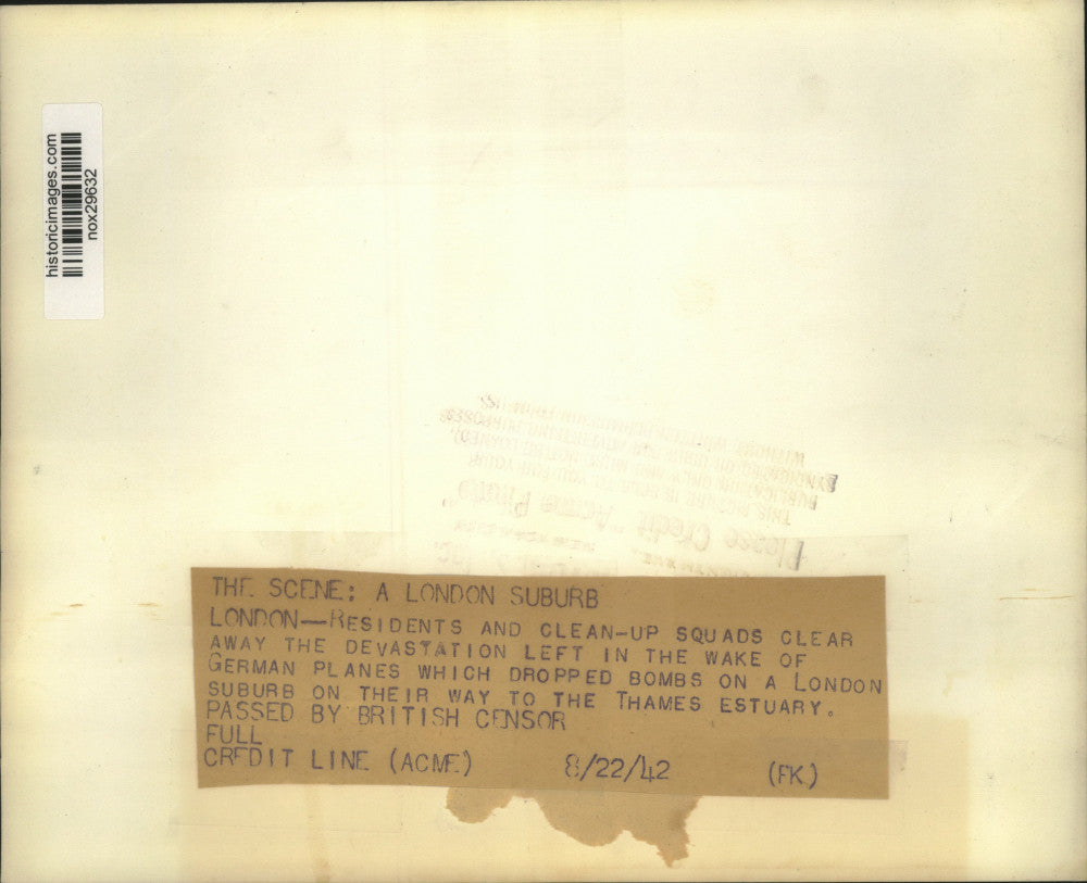 1942 Press Photo London Suburb Bombed by German Planes - nox29632