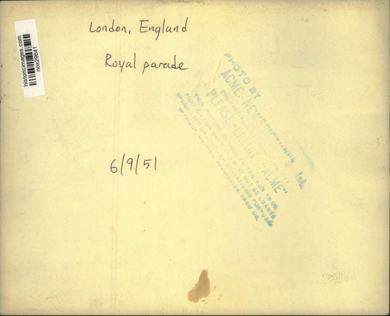 Load image into Gallery viewer, 1951 Press Photo Royal Parade in London, England - nox29641
