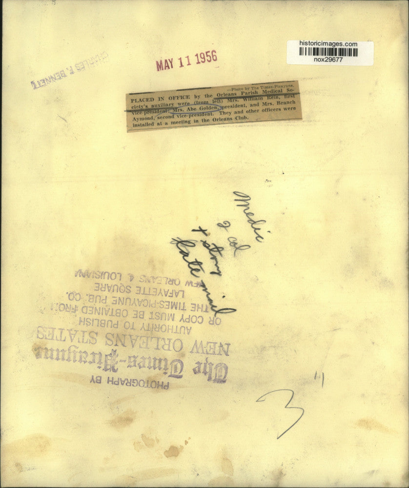 1956 Press Photo Orleans Parish Medical Society Auxiliary Officers - nox29677