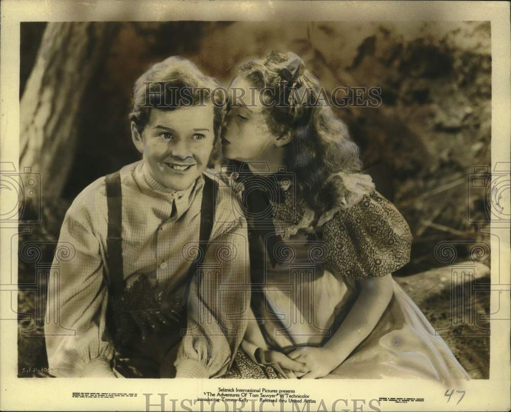 1938 Press Photo Actors Tommy Kelly, Ann Gillis, &quot;The Adventures of Tom Sawyer&quot;- Historic Images