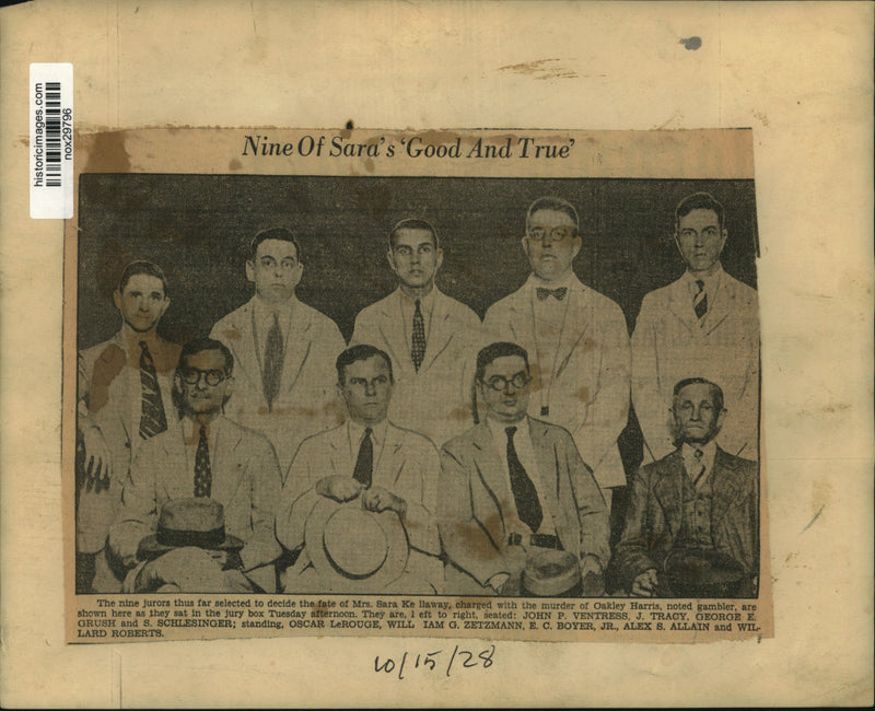 Load image into Gallery viewer, 1928 Press Photo Nine Jurors Selected in Sara Kelloway Murder Case - nox29796
