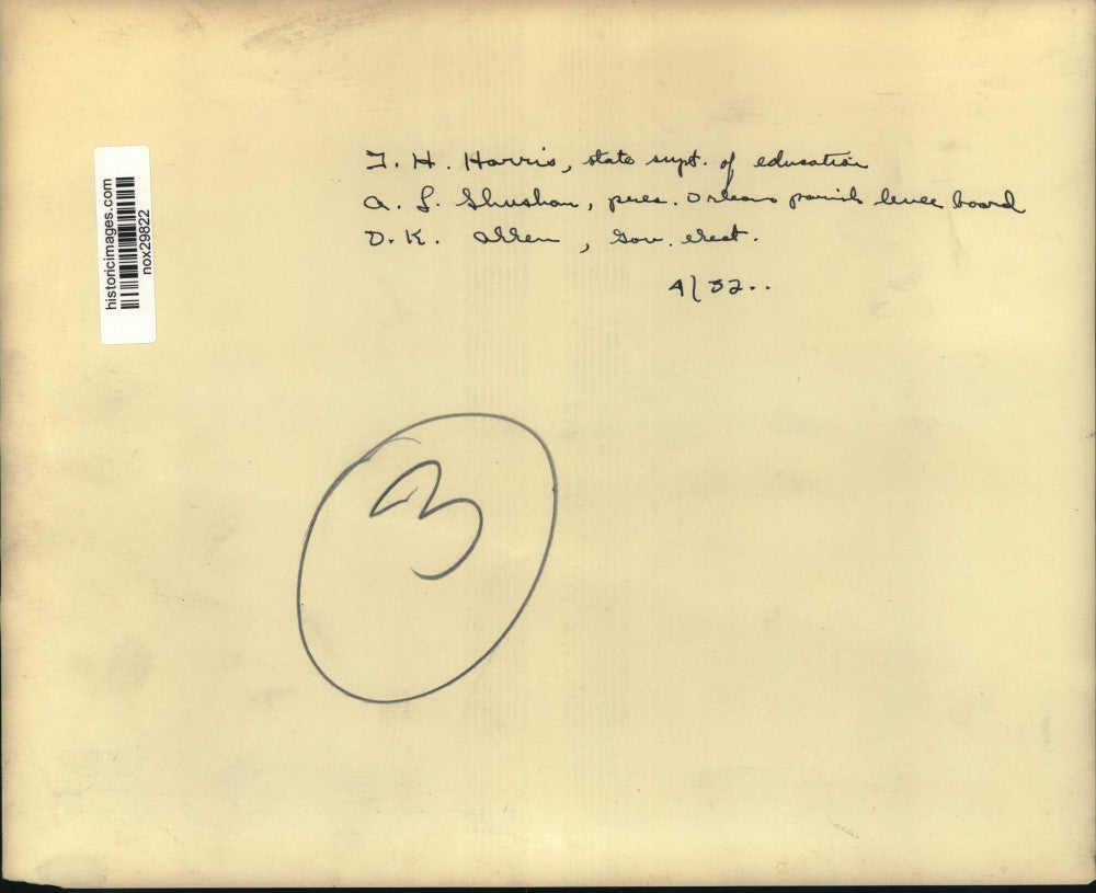 1932 Press Photo Louisiana Education, Government Officials - nox29822