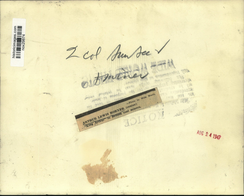 1947 Press Photo Mine Workers Union Leader Arthur Lewis Horner - nox29874