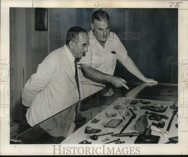Load image into Gallery viewer, 1952 Press Photo Cabildo Museum Curator, Ex-Governor Leche at his Museum
