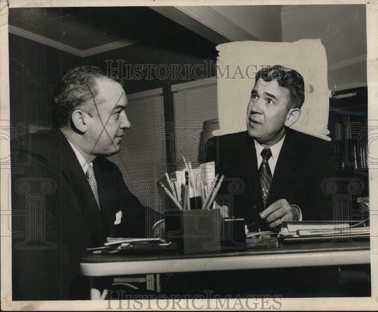 1952 Press Photo Louisiana Governor Robert Kennon & Elmer Conner Confer- Historic Images