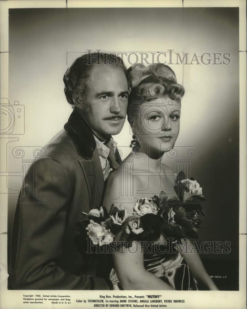 1952 Press Photo Actors Patric Knowles, Angela Lansbury in &quot;Mutiny&quot; - nox30272- Historic Images