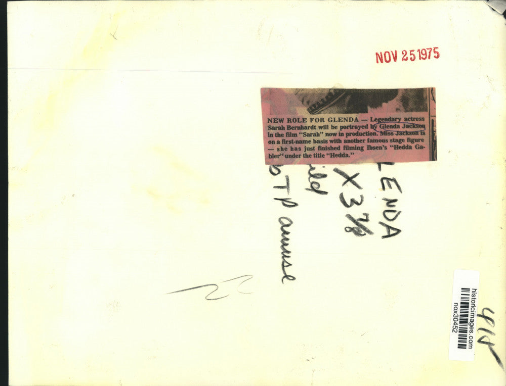 1975 Press Photo Actress Glenda Jackson plays Sarah Bernhardt in "Sarah"