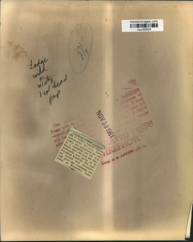 1961 Press Photo Son of Former United Nations Ambassador George Cabot Lodge