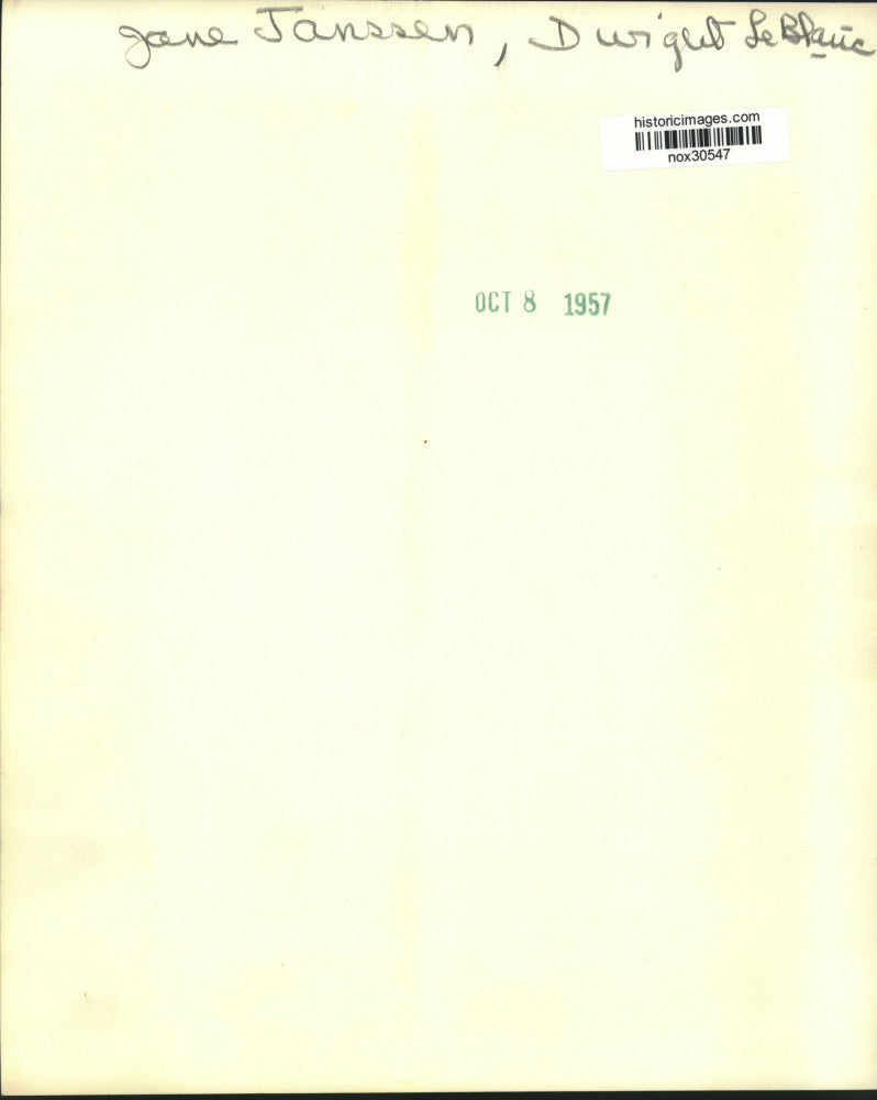 1957 Press Photo Jane Janssen, Dwight Le Blanc - nox30547