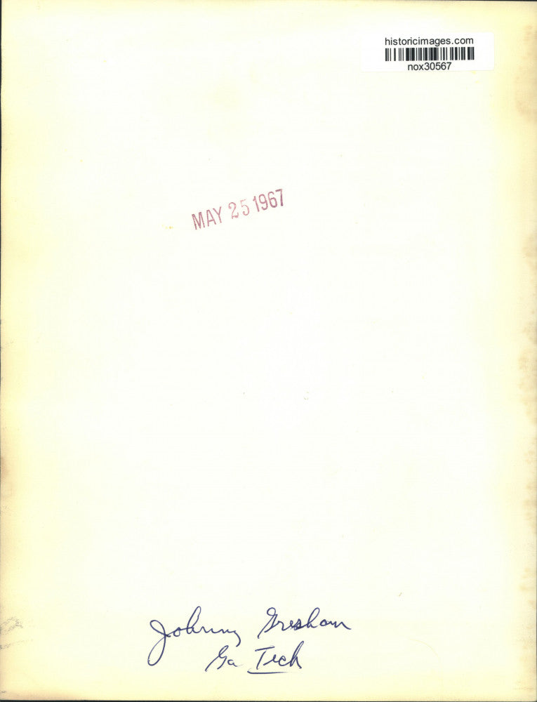 1967 Press Photo Georgia Tech Football Player Johnny Gresham - nox30567