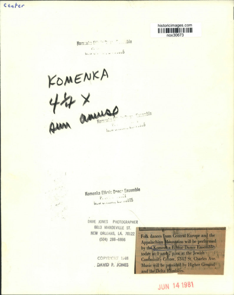 Load image into Gallery viewer, 1981 Press Photo Folk Dancers of the Komenka Ethnic Dance Ensemble - nox30673
