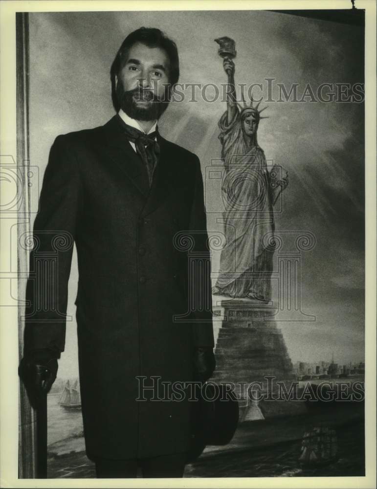 1986 Press Photo Actor Frank Langella as Frederic Auguste Bartholdi in &quot;Liberty&quot;- Historic Images