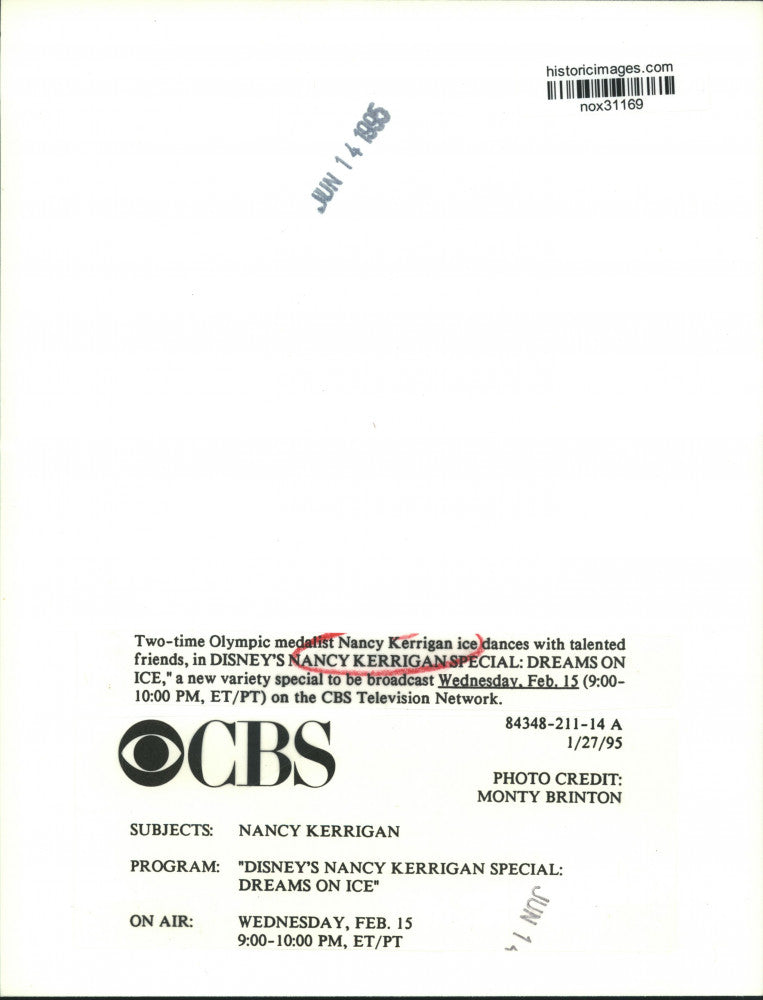 1995 Press Photo Figure Skater Nancy Kerrigan Ice Dances in Disney Special