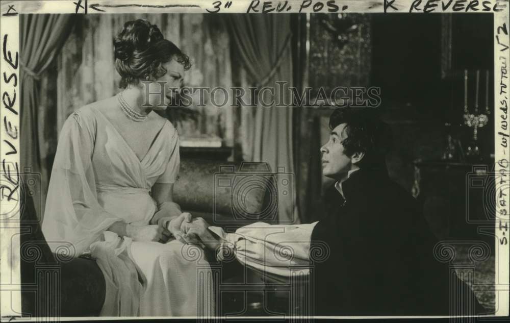 1977 Press Photo Actors M'el Dowd, Frank Langella in "The Prince of Homburg"