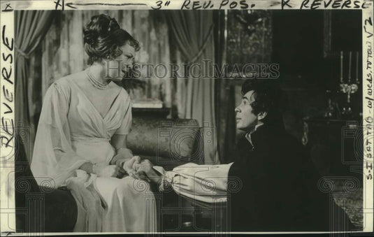 1977 Press Photo Actors M'el Dowd, Frank Langella in "The Prince of Homburg"