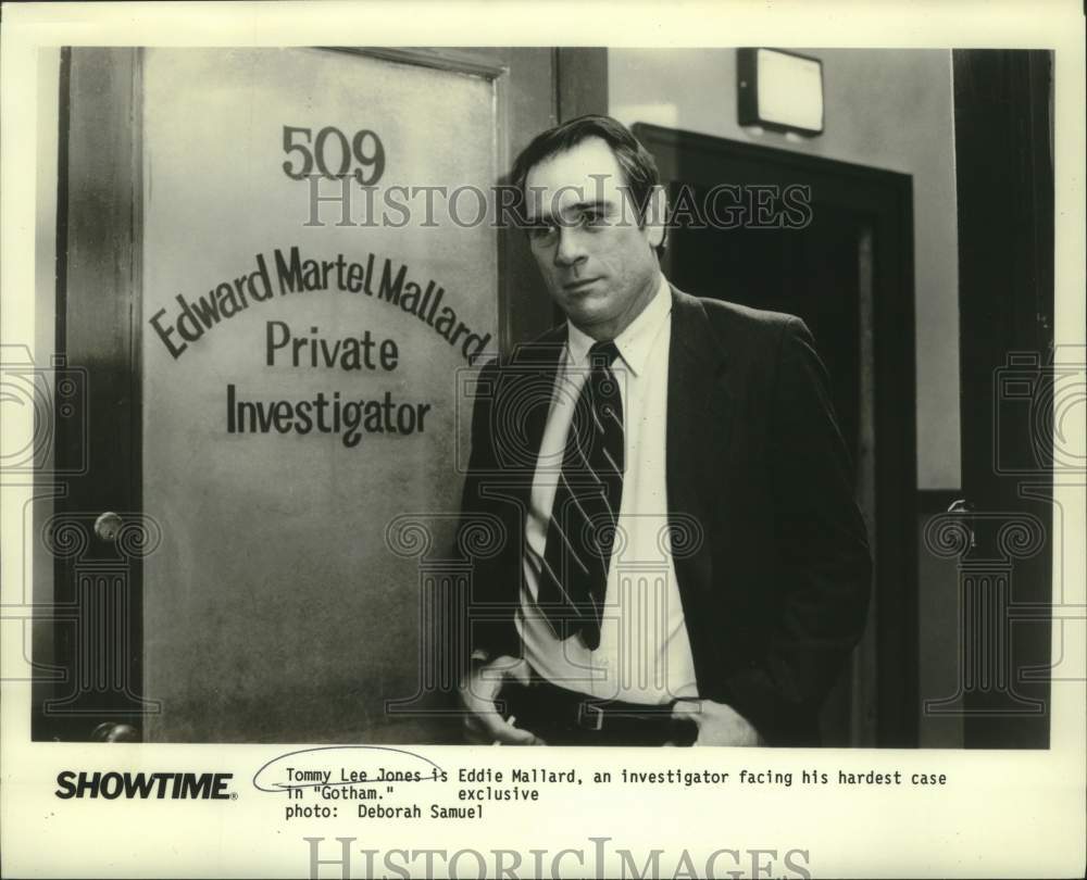 1989 Press Photo Tommy Lee Jones as Eddie Mallard in "Gotham." - nox31427