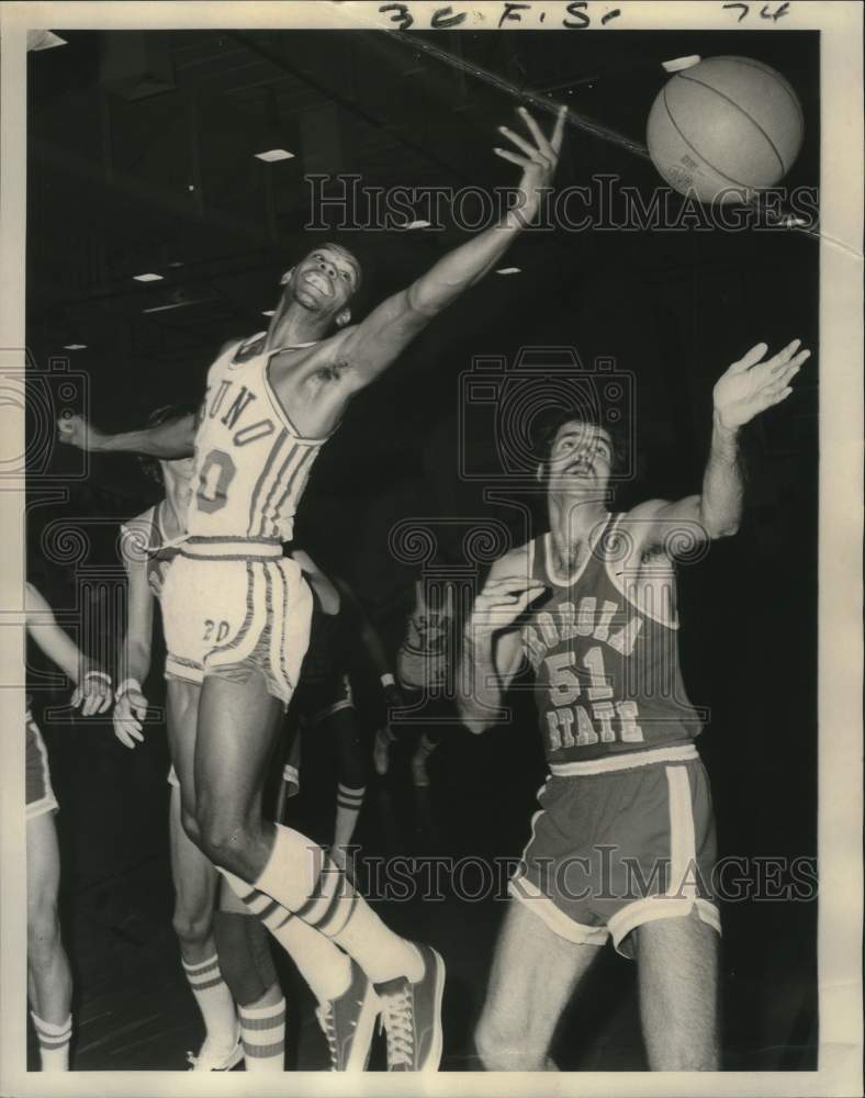 1971 Press Photo Louisiana, Georgia State Universities in Basketball Action