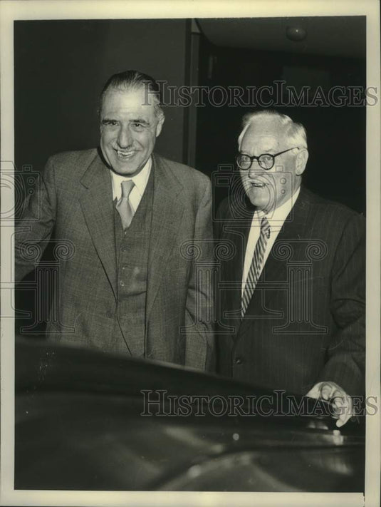1954 Press Photo French & Soviet U.N. Delegates en route to Closing Session