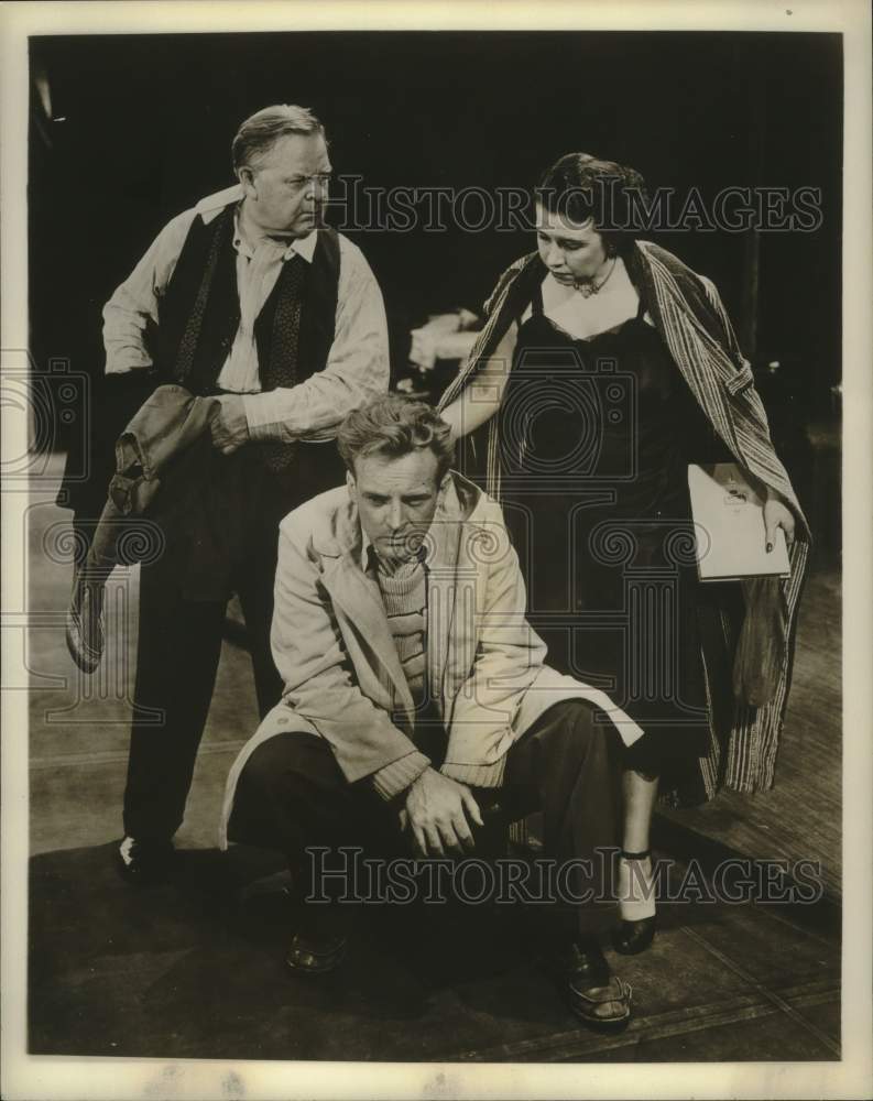 1950 Press Photo Cast, Arthur Miller's "Death of a Salesman" at Morosco Theatre.
