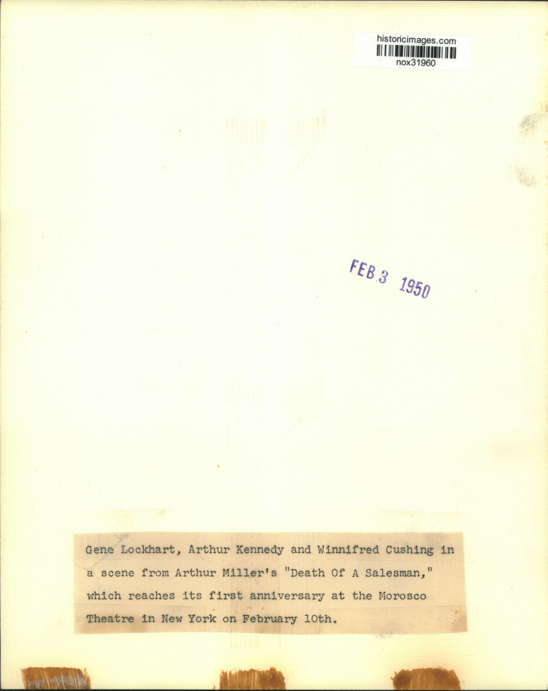 1950 Press Photo Cast, Arthur Miller's "Death of a Salesman" at Morosco Theatre.