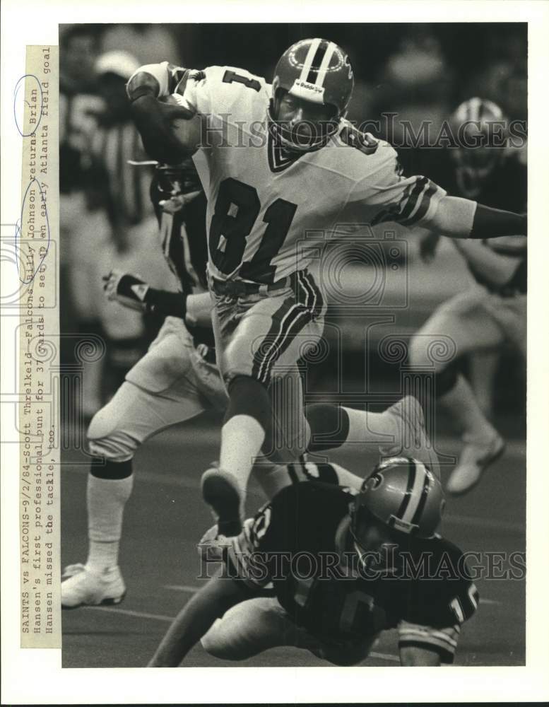 1984 Press Photo Houston Oilers Football Player Billy Johnson in Field Action