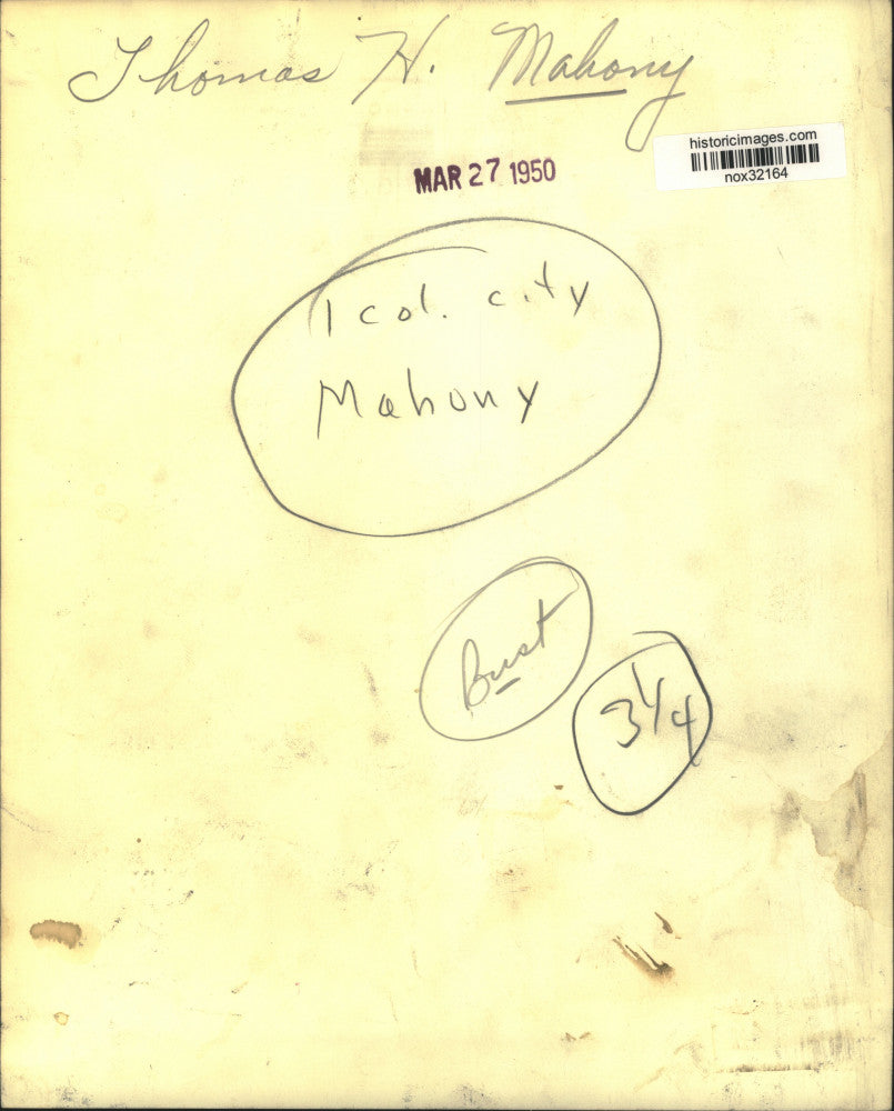 1950 Press Photo Thomas H. Mahoney - nox32164