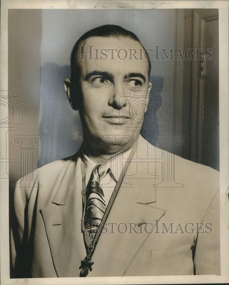 1955 Press Photo Knights of Columbus Member Joseph O. Main, New Orleans