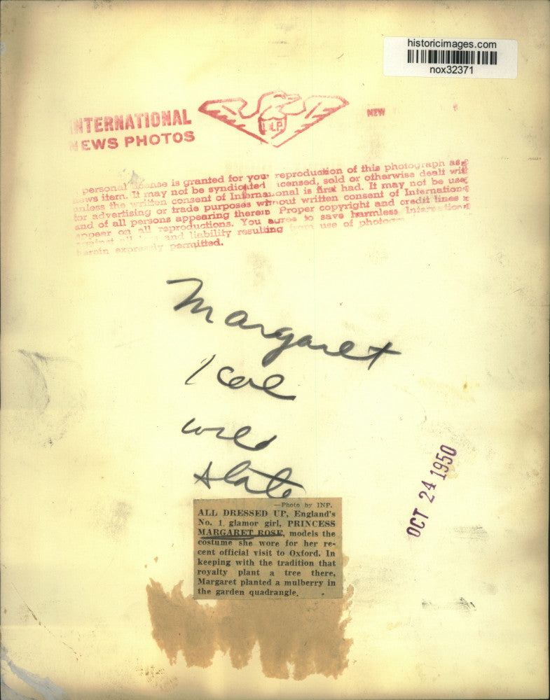 1950 Press Photo England's Princess Margaret - nox32371