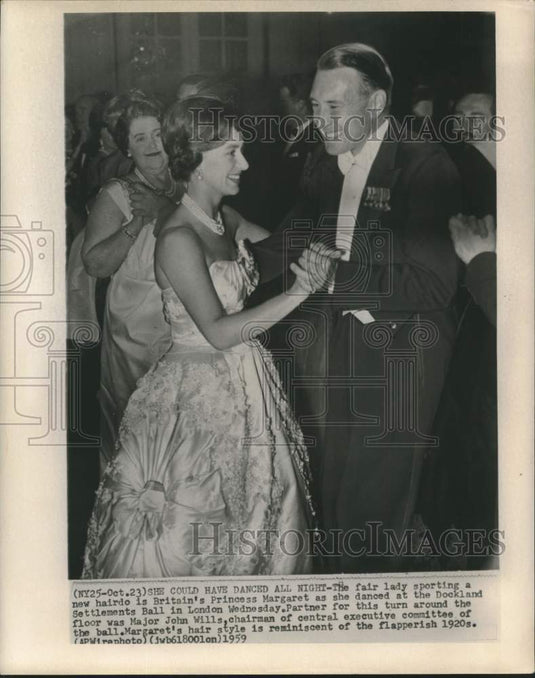 1959 Press Photo London-England's Princess Margaret Dances with Major John Wills