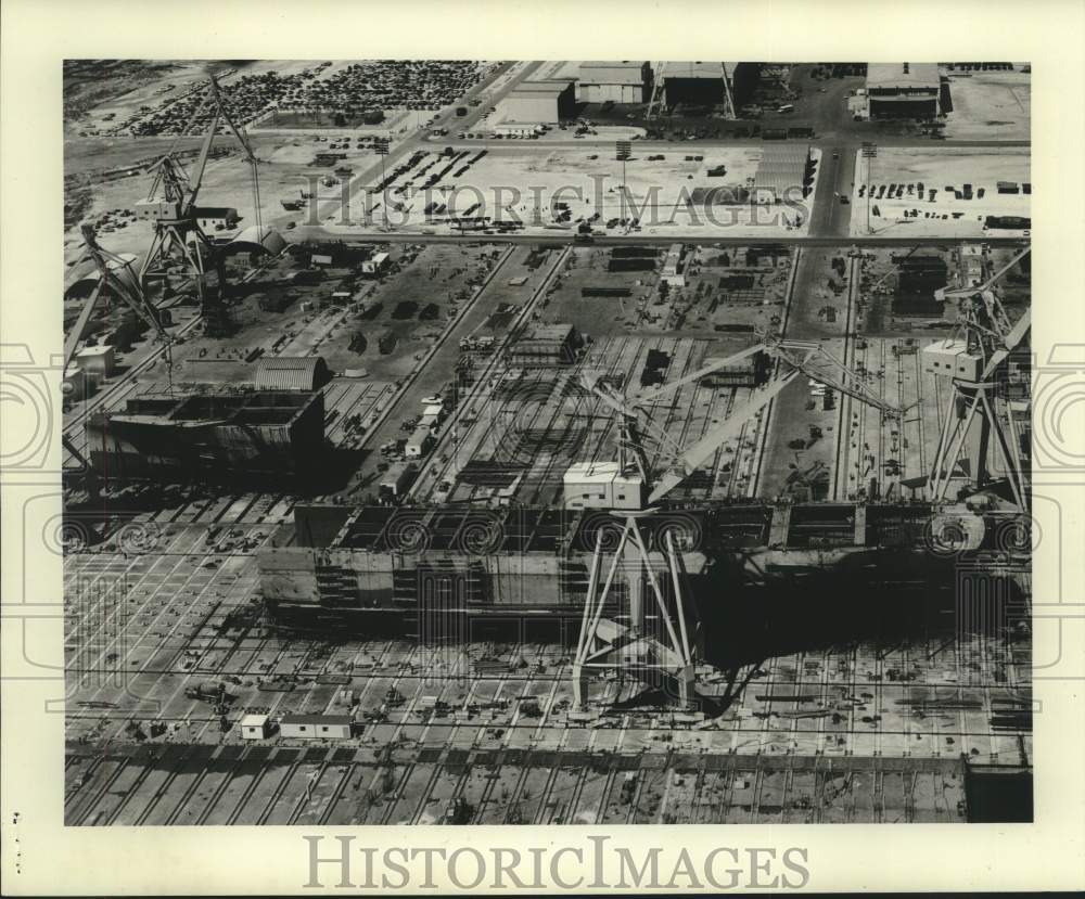 1971 Press Photo Aerial View of Litton Ship Systems, Pascagoula, Mississippi