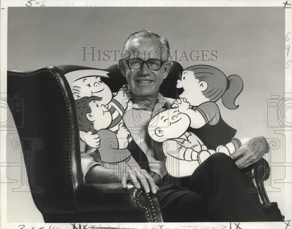 1978 Press Photo &quot;The Family Circus&quot; Comics Creator Bill Keane &amp; Characters