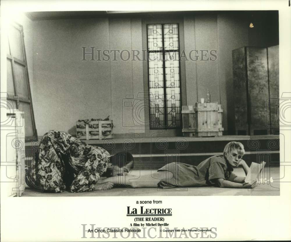 1989 Press Photo Actors Patrick Chesnais, Miou-Miou in "La Lectrice" - nox32558