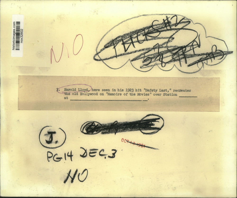 1923 Press Photo Harold Lloyd, here seen in his 1923 hit "Safety Last."