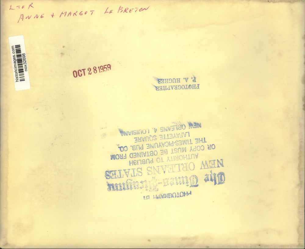 1959 Press Photo Anne and Margot LeBreton - nox32698