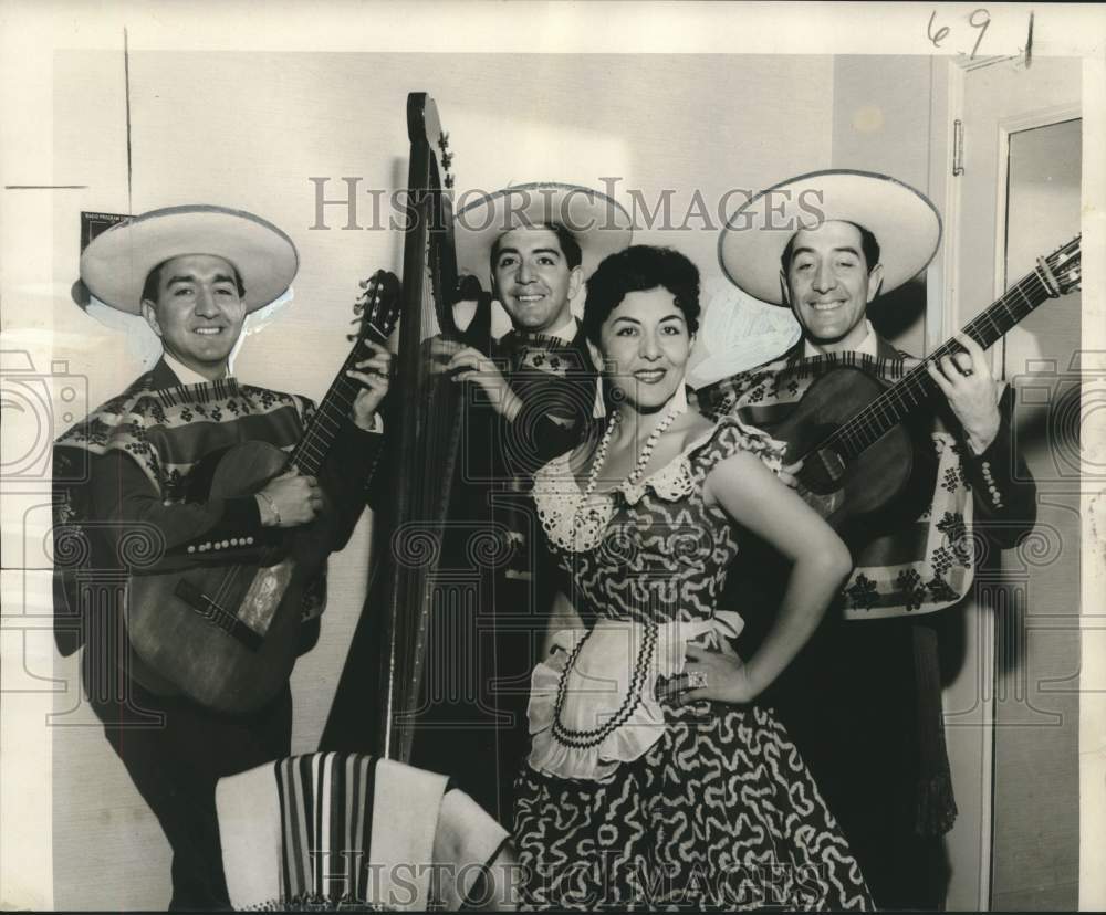 1957 Press Photo Chilean Musical Group Los Cuatros Hermanos Silva - nox32718- Historic Images