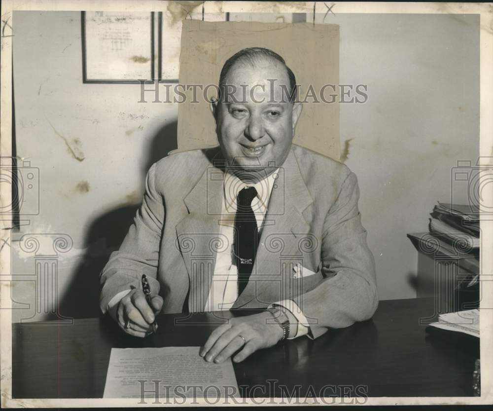 1951 Press Photo New Orleans Associated Plumbing Contractors President