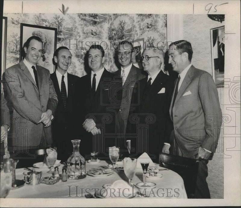 Load image into Gallery viewer, 1955 Press Photo U.S. Senator Mike Mansfield Lunches in New Orleans - nox32884
