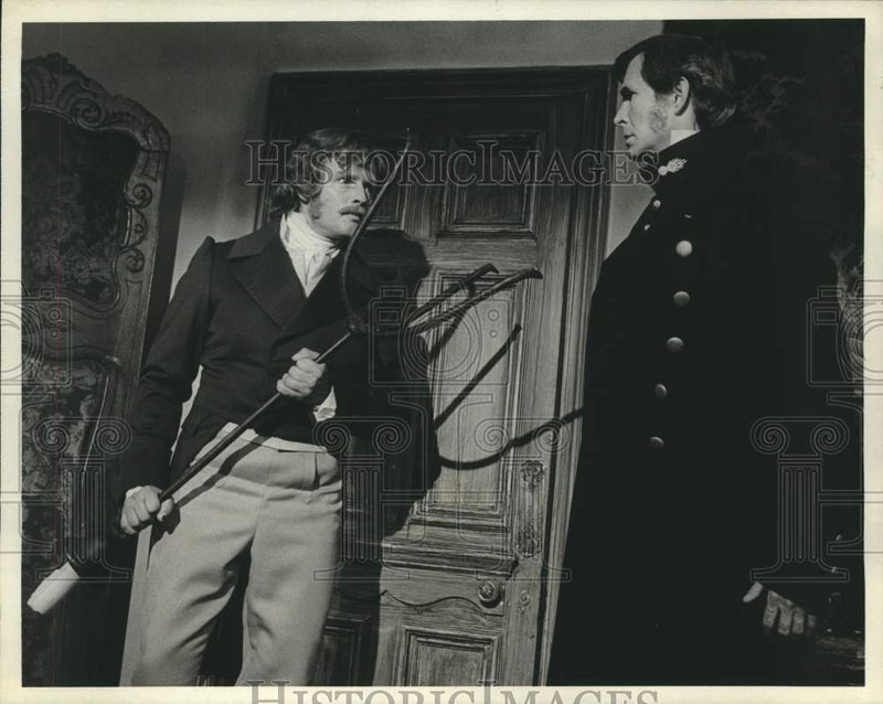 Load image into Gallery viewer, 1978 Press Photo Richard Jordan &amp; Anthony Perkins in "Les Miserables."
