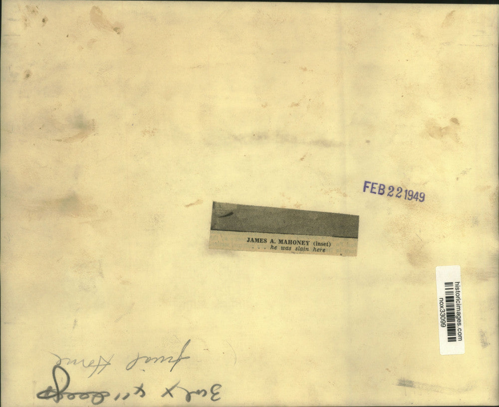 1949 Press Photo Picture of the hotel room where James A. Mahoney was murdered.