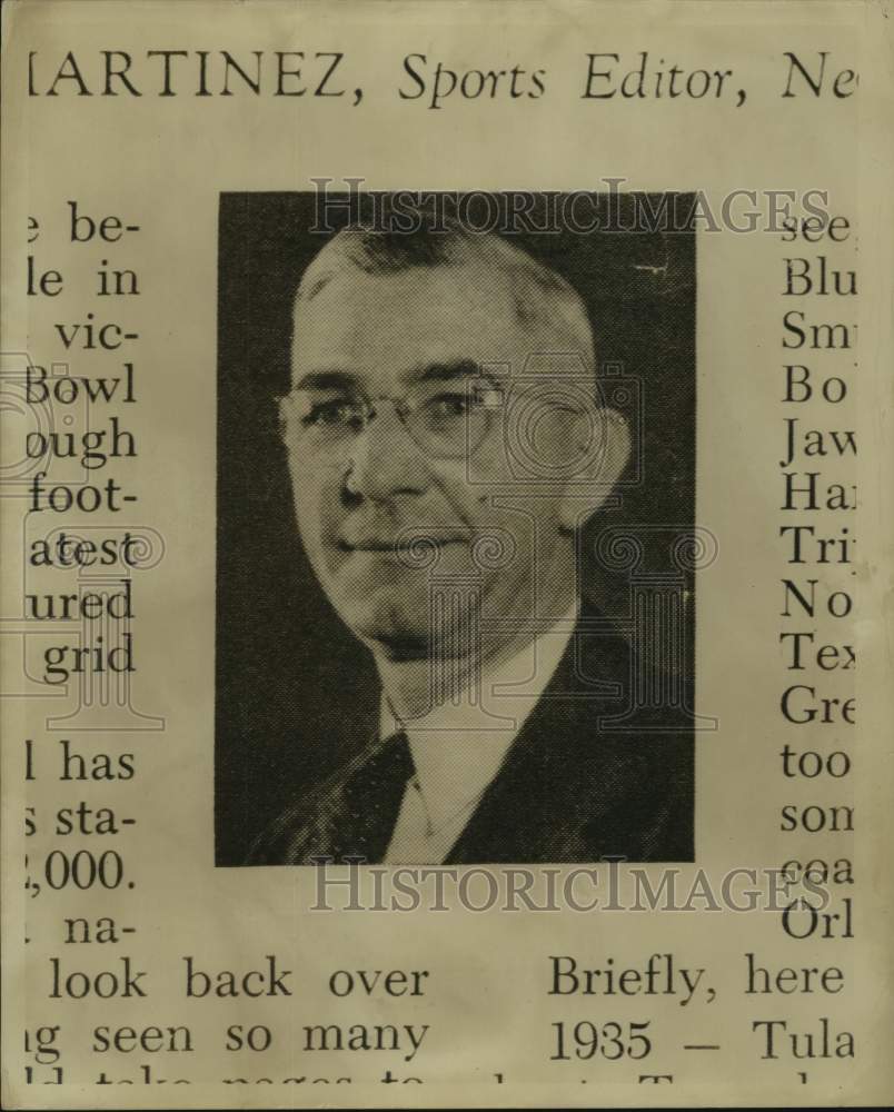 Press Photo Harry Martinez, Sports Editor of &quot;New Orleans States-Item&quot;- Historic Images