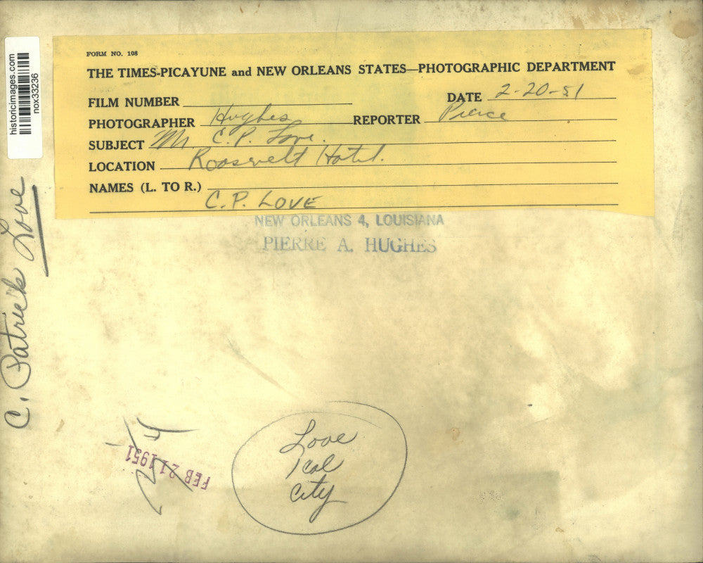 1951 Press Photo Mr. C.P. Love - nox33236