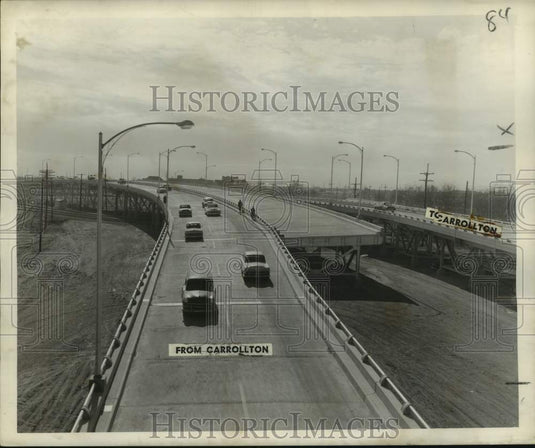 1957 Press Photo Construction of Carrollton Interchange - nox33299- Historic Images