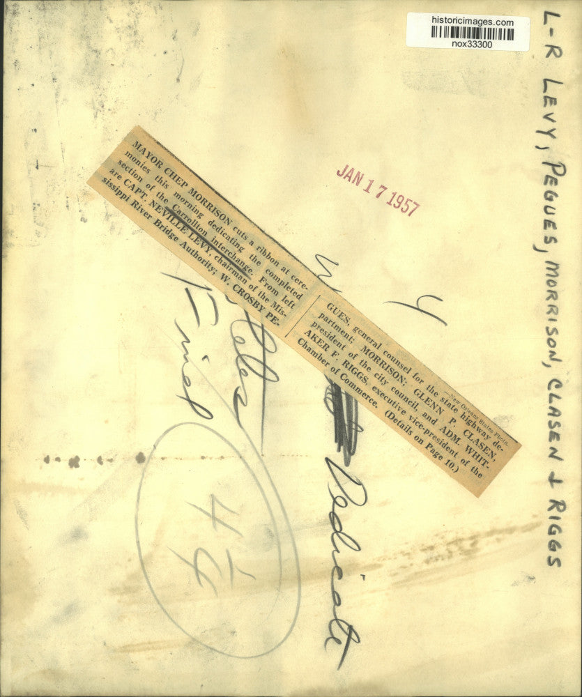 1957 Press Photo Dedication Ceremony of Carrollton Interchange, New Orleans