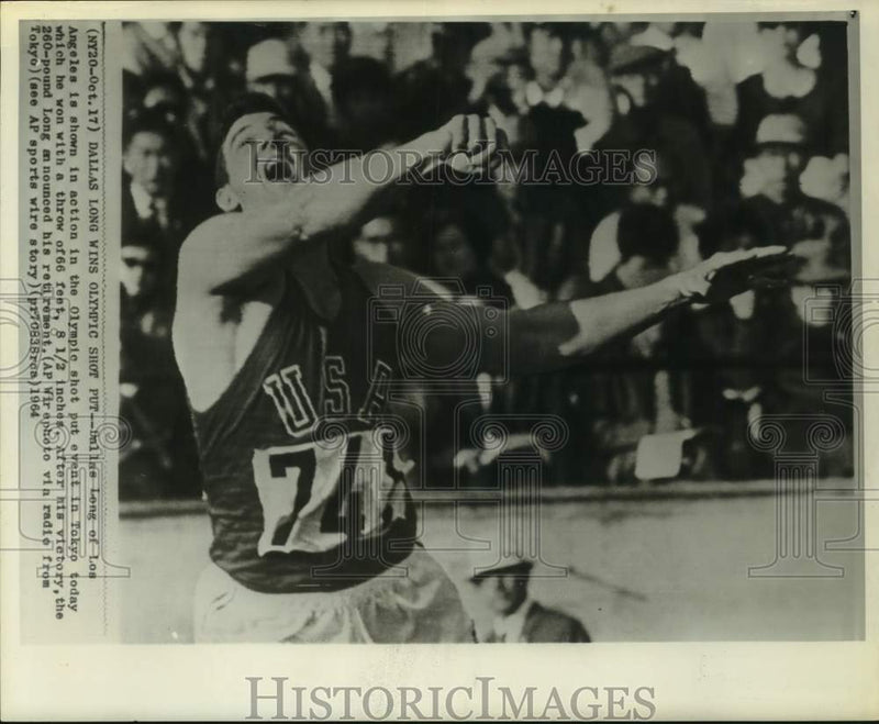 Load image into Gallery viewer, 1964 Press Photo Dallas Long in Olympic Shot Put Event, Tokyo - nox33357
