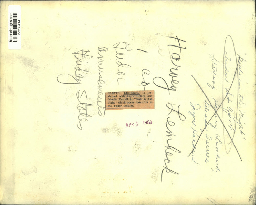 1953 Press Photo Scene from "Girls in the Night" - nox33414