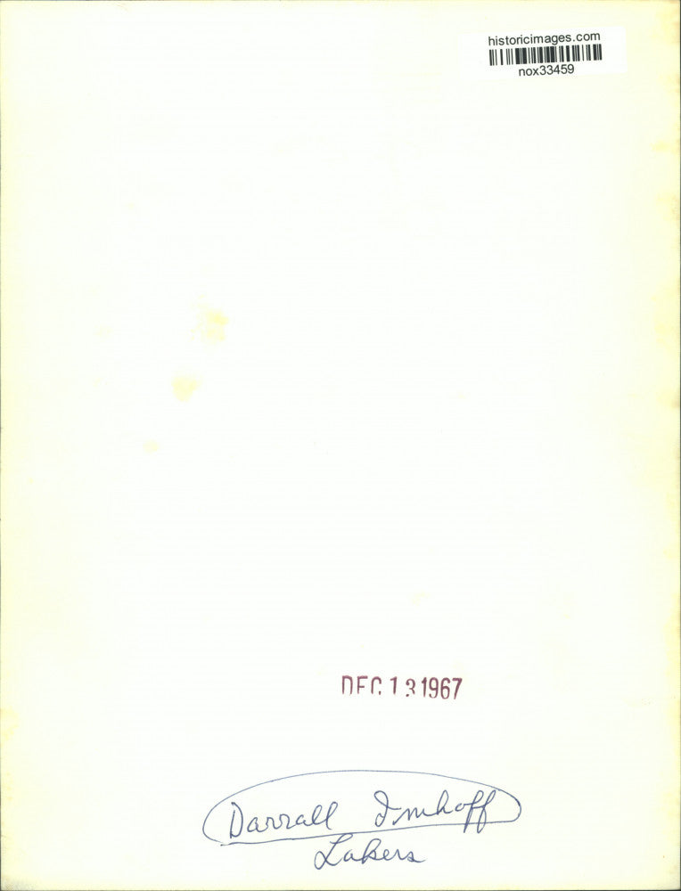 1967 Press Photo Los Angeles Lakers Basketball Player Darrall Imhoff - nox33459