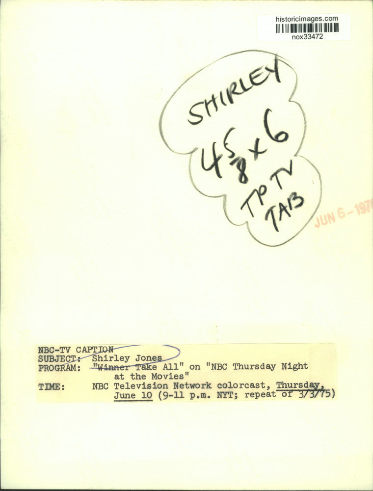 1975 Press Photo Actress Shirley Jones in "Winner Take All" - nox33472