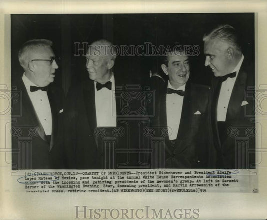 1959 Press Photo U.S. & Mexican Presidents at White House Press Dinner